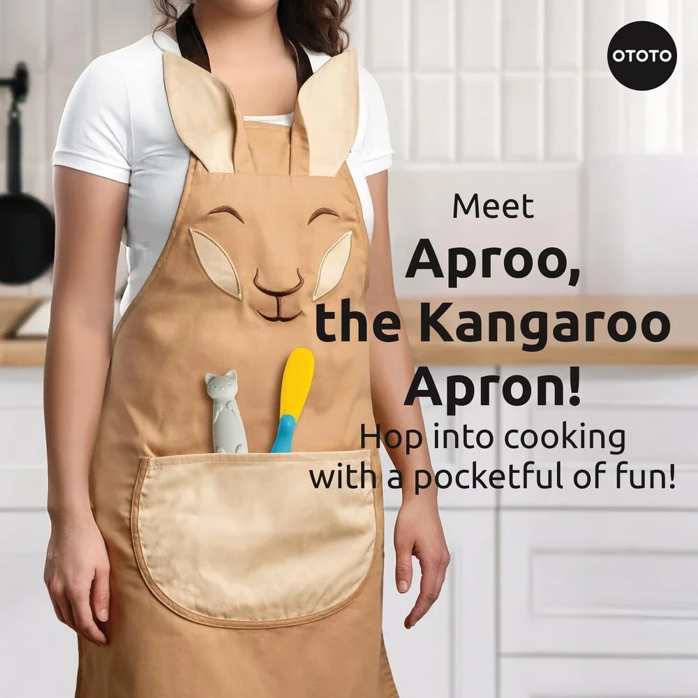 OTOTO White Aproo Cooking Apron – Cute Kitchen Pockets Funny BROWN APROO ONLY